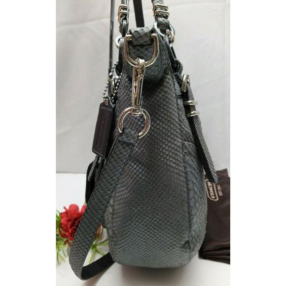 Coach Kristin Gray Leather Python Embossed Limited Edition Satchel Bag -NWT $798 - Picture 14 of 14